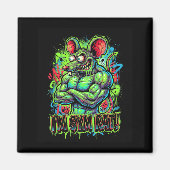 Muscular Gym Rat Bodybuilder Graffiti Workout Fitn Magneet (Voorkant)