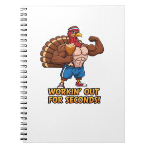 Muscular Turkey Gym Champion Funny Thanksgiving CL Notitieboek