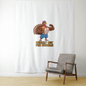 Muscular Turkey Gym Champion Funny Thanksgiving CL Wandkleed (In situ)
