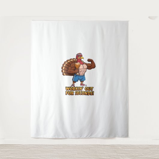 Muscular Turkey Gym Champion Funny Thanksgiving CL Wandkleed (Voorkant)