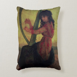 Muse afspelen van de Harp Decoratief Kussen