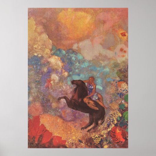 Muse auf Pegasus, Odilon Redon Poster (Voorkant)