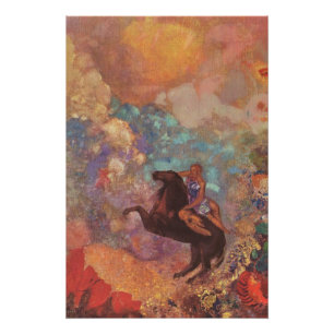 Muse auf Pegasus (Redon 1900) Perfect Poster