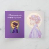Muse du Printemps sur Carte de Vœux Pliée Violette (Intérieur)