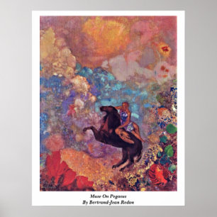 Muse on Pegasus door Bertrand-Jean Redon Poster
