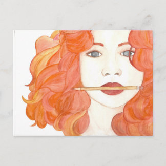 Muse Red-Haire Girl Briefkaart Artist