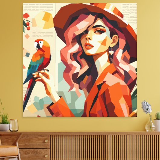 Muse tropicale avec impression sur toile de perroq (Insitu(Salon))