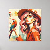 Muse tropicale avec impression sur toile de perroq (Recto)