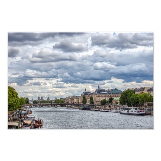 Musée d'Orsay en Seine River - Parijs, Frankrijk Foto Afdruk (Voorkant)