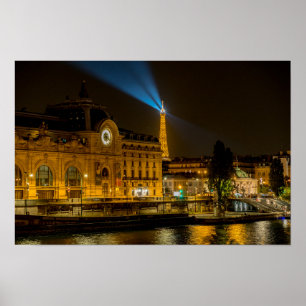 Musée d'Orsay in Parijs 's nachts Poster