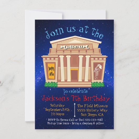 Musée Invitation de fête d'anniversaire (Devant)