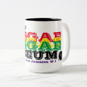 MUSÉE REGGAE Mug à deux tons, 15 oz (Devant droit)