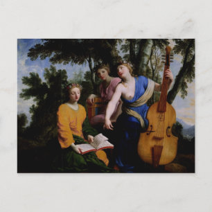 Muses Melpomene, Erato en Polymnia, 1652-55 Briefkaart