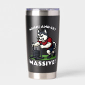 Mush and Get Massive – Funny Husky Sled Push Geïsoleerde Drinkbeker (Voorkant)