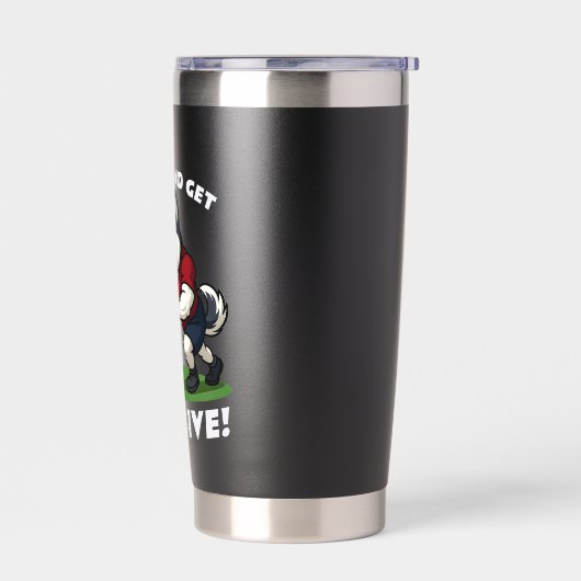 Mush and Get Massive – Funny Husky Sled Push Geïsoleerde Drinkbeker (Links)