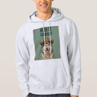 "Mush It, Cowboy" Volwassen Hoodie met Husky