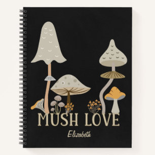 Mush love schattige paddenstoelen aardetint mycolo notitieboek