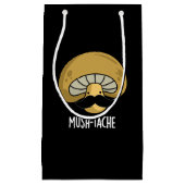 Mush-tache Funny Moustach Mushroom Pun Dark BG Klein Cadeauzakje (Voorkant)