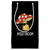 Mush-vroom Funny Fast Mushroom Pun Dark BG Klein Cadeauzakje (Voorkant)