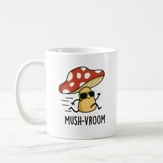 Mush-vroom Funny Fast Mushroom Pun Koffiemok (Links)