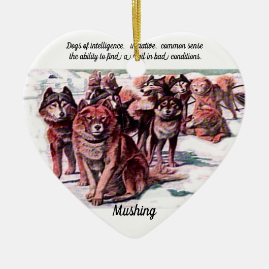 "Mushing" Keramisch Ornament (Voorkant)