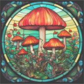 Mushroom Art Vinyl Sticker (Voorkant)