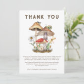 Mushroom Baby shower Bedankt Card | Gepersonalisee (Staand voorkant)