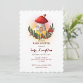 Mushroom Baby shower Invitation Kaart (Staand voorkant)