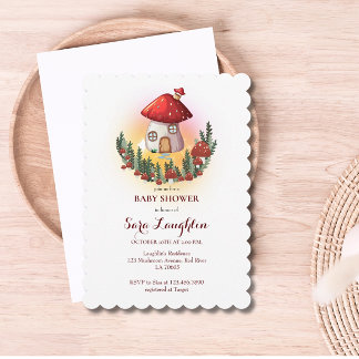 Mushroom Baby shower Invitation Kaart