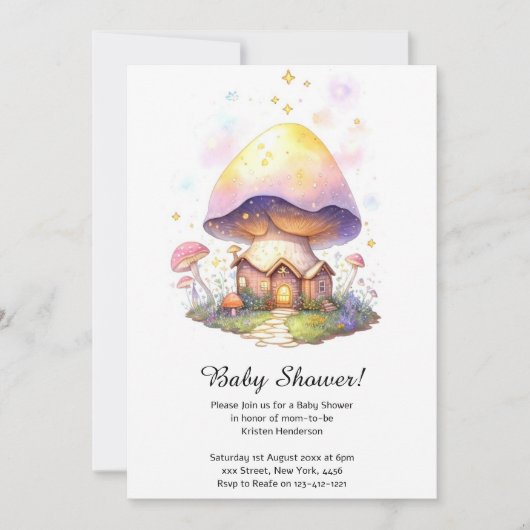 Mushroom Baby shower Invitation Kaart (Voorkant)