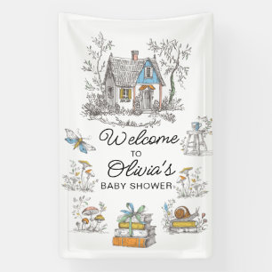 Mushroom Bos Baby Shower Welkom Spandoek