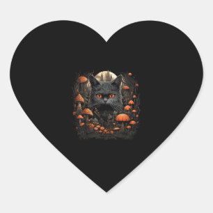Mushroom Cat Cottagecore Esthetische Gothic Art Em Hart Sticker