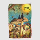 Mushroom Cats Monogram Golfhanddoek (Voorkant)