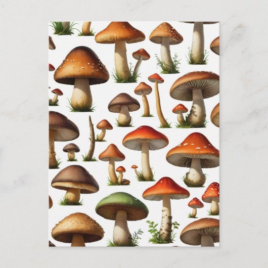 Mushroom Collectie Pattern Design Briefkaart (Voorkant)