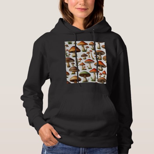 Mushroom Collectie Pattern Design Hoodie (Voorkant)