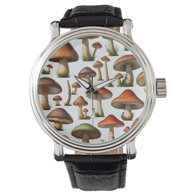 Mushroom Collectie Pattern Design Horloge (Voorkant)