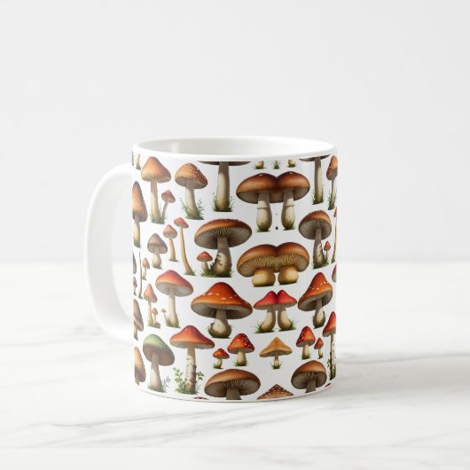 Mushroom Collectie Pattern Design Koffiemok (Voorkant links)