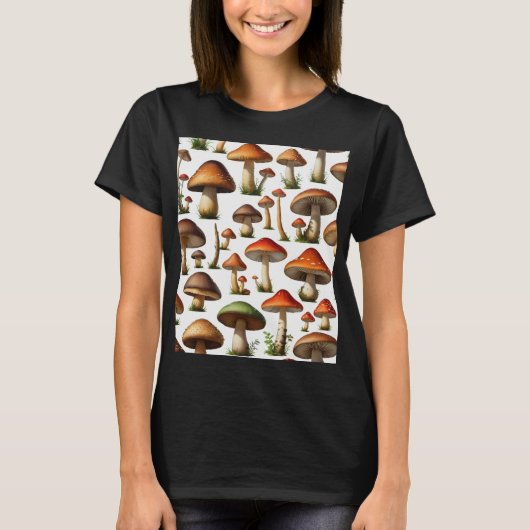 Mushroom Collectie Pattern Design T-shirt (Voorkant)