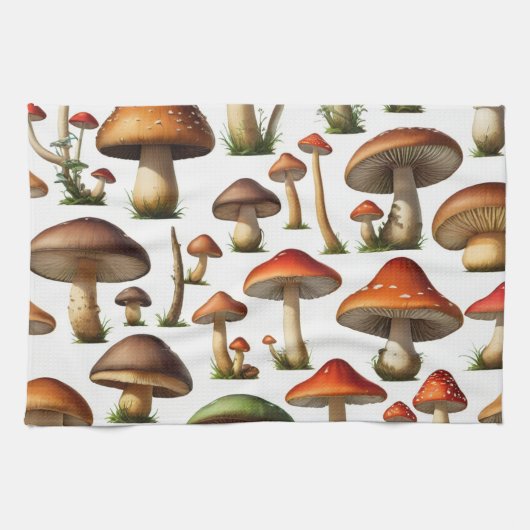 Mushroom Collectie Pattern Design Theedoek (Horizontaal)