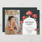 Mushroom Cottage Woodland Verjaardag Foto Kaart (Voorkant / Achterkant)