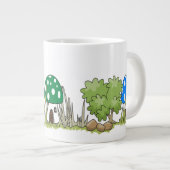 Mushroom Dwarf House in het Bos - Fantasy Forest Extra Grote Beker (Voorkant rechts)