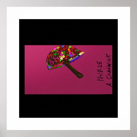 Mushroom Face Character Art Poster (Devant)