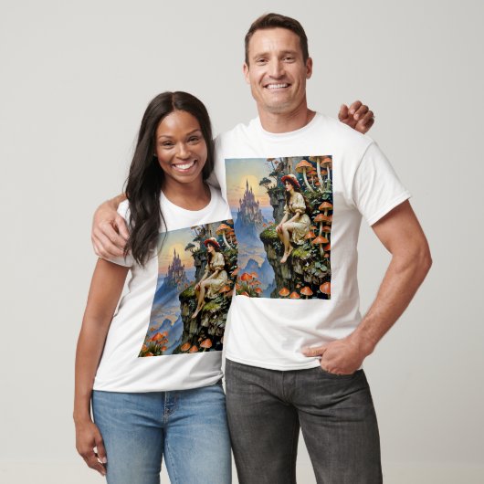 Mushroom Fantasy Dreamscape Enchanted Castle Art T T-shirt (Unisex)