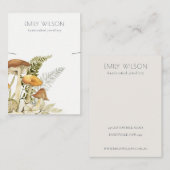 Mushroom Foliage Ketting Display Visitekaartje (Voorkant / Achterkant)