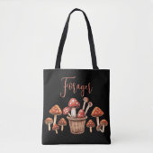 Mushroom Forager Zwarte Canvas tas (Voorkant)