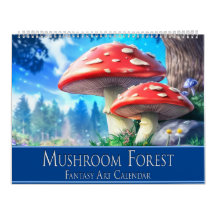 Mushroom Forest Fantasy Art Kalender