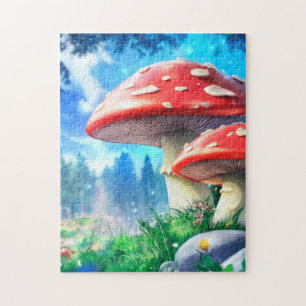 Mushroom Forest Fantasy Art Legpuzzel
