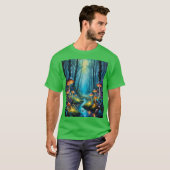 Mushroom Forest Magic Glow Scene T-shirt (Voorkant volledig)
