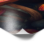 Mushroom Forest Magical Fantasy Cat Foto Afdruk (Hoek)