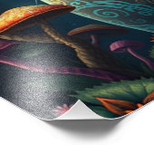 Mushroom Forest Magical Fantasy Cat Foto Afdruk (Hoek)